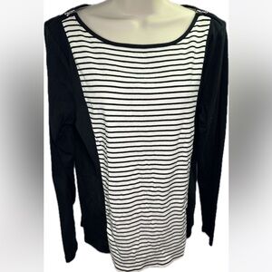 Lauren Ralph Lauren Striped Long Sleeve Top - unique detail Size XL